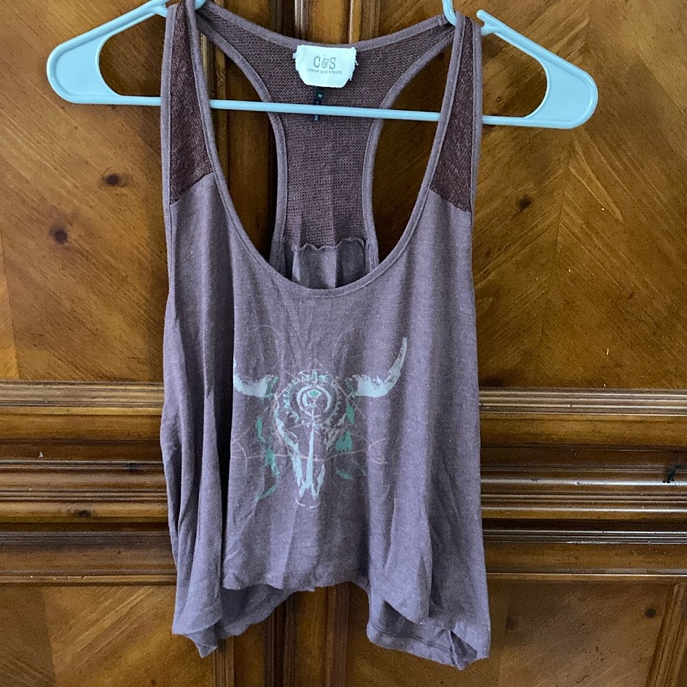 Check and Stripe Western Tank Top